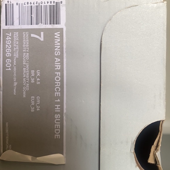 Nike Air Force 1 High Suede University Red Gum (W) - Picture 2 of 4